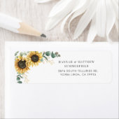 Étiquette Sunflower Eucalyptus Feuilles Floral Adresse de re (En situation)