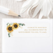 Étiquette Sunflower Eucalyptus Greenery Adresse de retour (En situation)