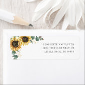 Étiquette Sunflower Eucalyptus Moving Adresse de retour (En situation)