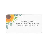 Étiquette Sunflower Greenery Adresse de retour (Devant)