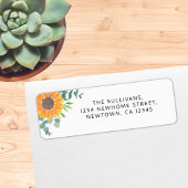 Étiquette Sunflower Greenery Adresse de retour Label