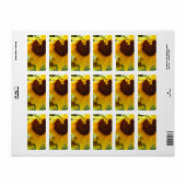 Étiquette Sunflower Love (Feuille entière)