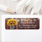 Étiquette Sunflower Mason Jar String éclats Mariage rustique (En situation)