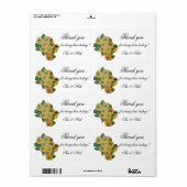 Étiquette Sunflower merci pour (Feuille entière)
