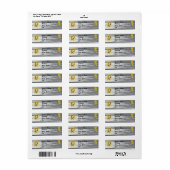 Étiquette Sunflowers Barque Collection de bois Monogramme Ad (Feuille entière)