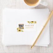 Étiquette Sunflowers Off the Market Fête des mariées Adresse (En situation)