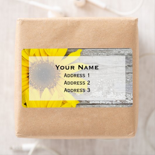 Étiquette Sunflowers on table (En situation)