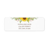 Étiquette Sunflowers romantique mariage d'été (Devant)