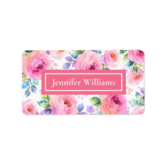 Étiquette Sunrise Floral Boho Custom Name Design (Devant)