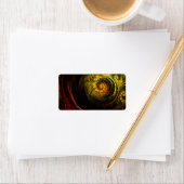 Étiquette Sunrise Floral Red Abstrait Art (En situation)