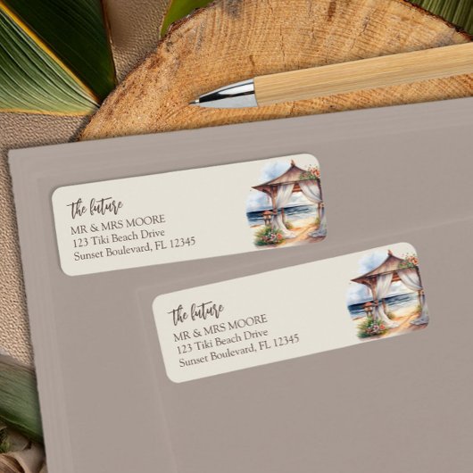 Étiquette Sunset Beach l'avenir M et Mme Retour Adresse