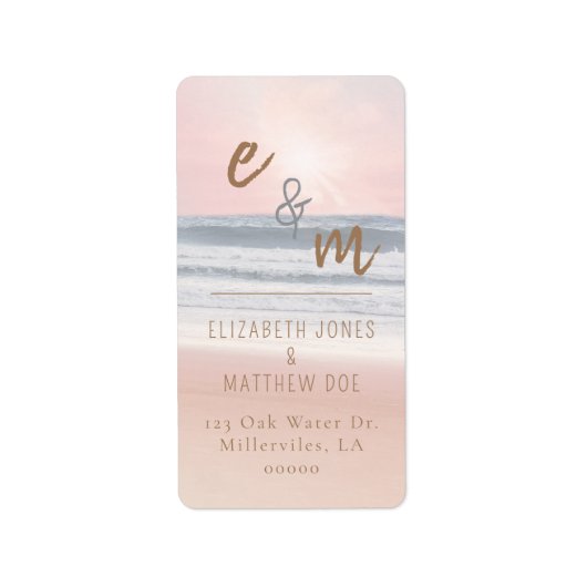 Étiquette Sunset Beach Wedding | Oceanside Wedding (Devant)