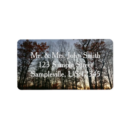 Étiquette Sunset de novembre (Devant)