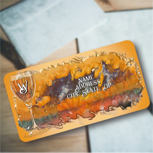 Étiquette Sunset de vin Abstrait 0612 Adresse