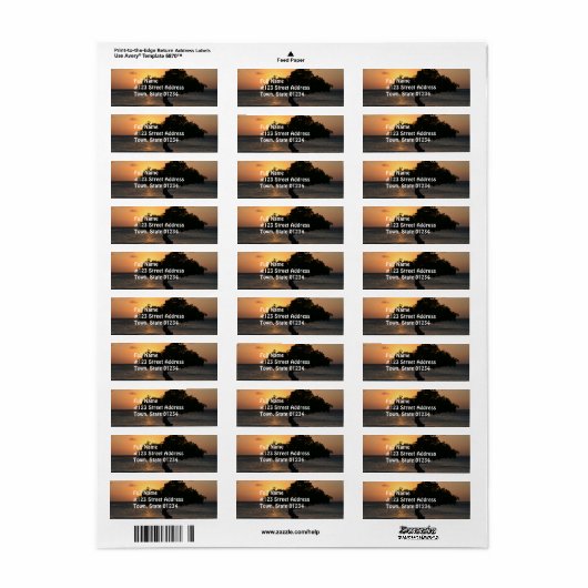 Étiquette Sunset Divi Divi Tree (Feuille entière)