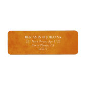 Étiquette Sunset Orange Watercolor Mariage Adresse de retour (Devant)
