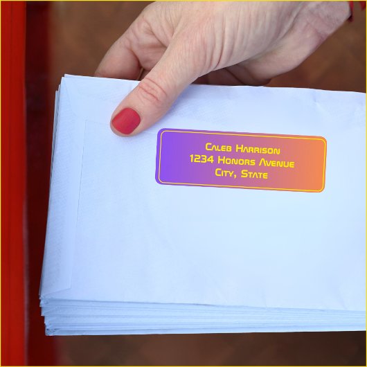 Étiquette Sunset Vibrant Moderne Tech Graduation