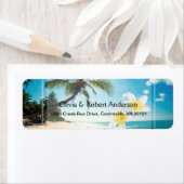 Étiquette Sunshine Beach Palm Trees Plumeria Mariage (En situation)