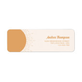 Étiquette Sunshine Boho Yellow Adresse de retour (Devant)