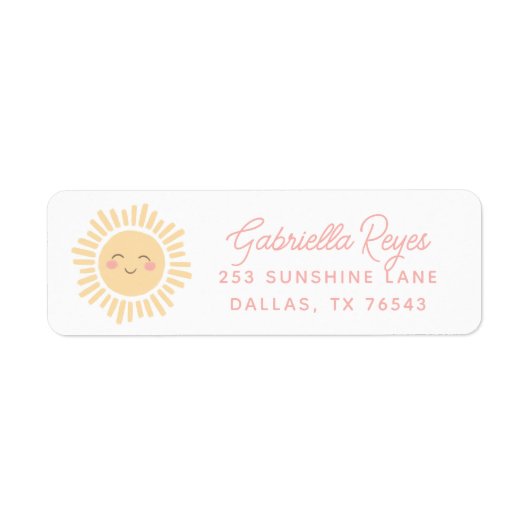Étiquette Sunshine Sun Anniversaire de fête Adresse de retou (Devant)