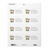 Étiquette Super 40 T-shirts et cadeaux d'anniversaire (Feuille entière)