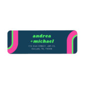 Étiquette Super arc-en-ciel rose Turquoise Lime vert Mariage (Devant)