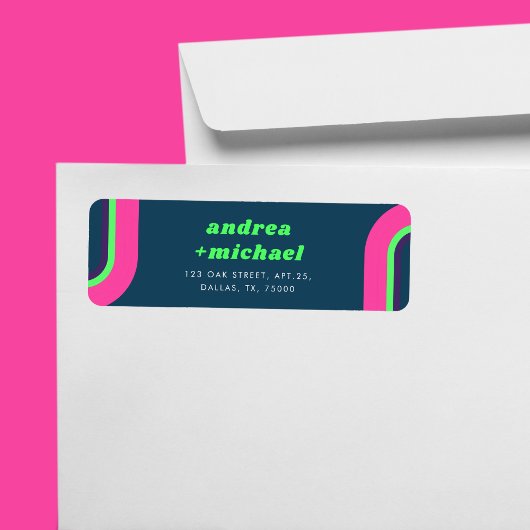 Étiquette Super arc-en-ciel rose Turquoise Lime vert Mariage