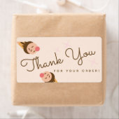 Étiquette Super Merci de cône de glace à crème glacée Carré  (En situation)