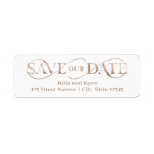 Étiquette Superb Swirl Save The Date Address Label (Devant)