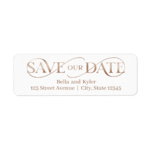 Étiquette Superb Swirl Save The Date Address Label