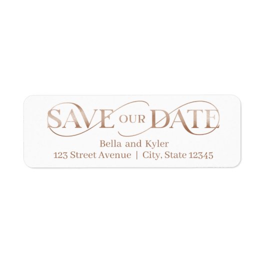 Étiquette Superb Swirl Save The Date Address Label (Devant)
