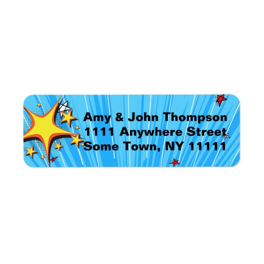 Étiquette Superhero Comic Style de livre Adoption Party Four (Devant)