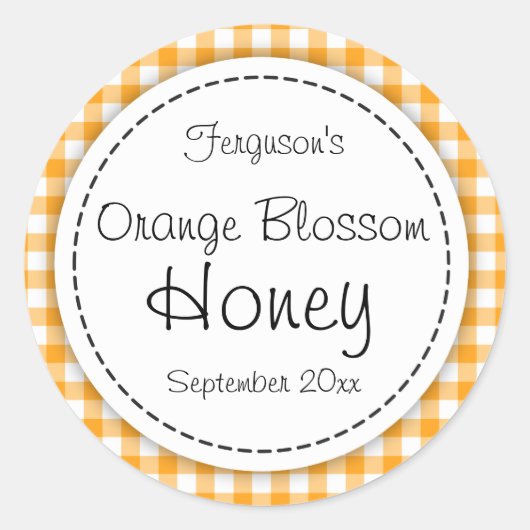 Étiquette supérieur en fleur d'orange ronde miel p (Devant)