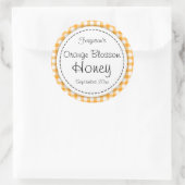 Étiquette supérieur en fleur d'orange ronde miel p (Sac)