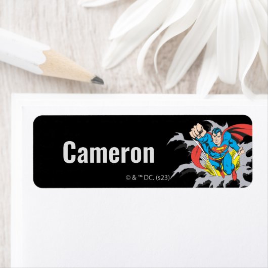 Étiquette Superman Tears Thru (En situation)