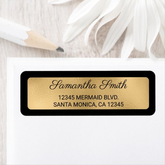 Étiquette Superposition de l'huile noire et de l'huile d'or  (En situation)