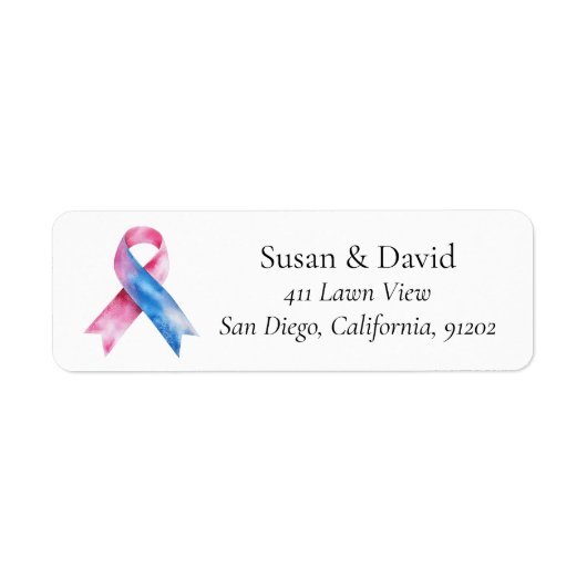 Étiquette Support et cause de sensibilisation au ruban rose (Devant)