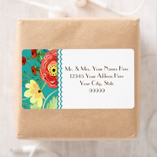 Étiquette Support Rose de feuille de Ranunculus moderne (En situation)