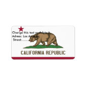 Étiquette sur mesure avec Drapeau de Californie, É (Devant)