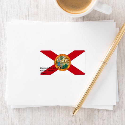 Étiquette sur mesure avec Drapeau de Floride, U.S. (En situation)