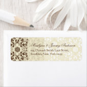 Étiquette sur mesure Damask Swirls Lace Coffee (En situation)