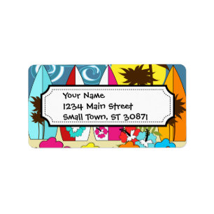 Étiquette Surf Boutique Surf Ocean Beach Surfboards Palm Tre