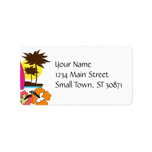 Étiquette Surf Boutique Surf Ocean Beach Surfboards Palm Tre (Devant)