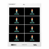 Étiquette Surf Et Fleur (Feuille entière)