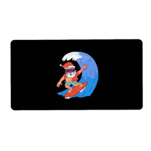 Étiquette Surf Père Noël