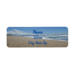 Étiquette Surf photo de plage Sand Blue Sky Côte Pacifique