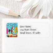 Étiquette Surfboards Beach Bum Surfing Hippie Vans (En situation)