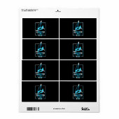 Étiquette Surfer Addicité Au Vent (Feuille entière)