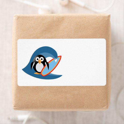 Étiquette Surfer de pingouin (En situation)