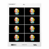 Étiquette Surfing Sushi (Feuille entière)